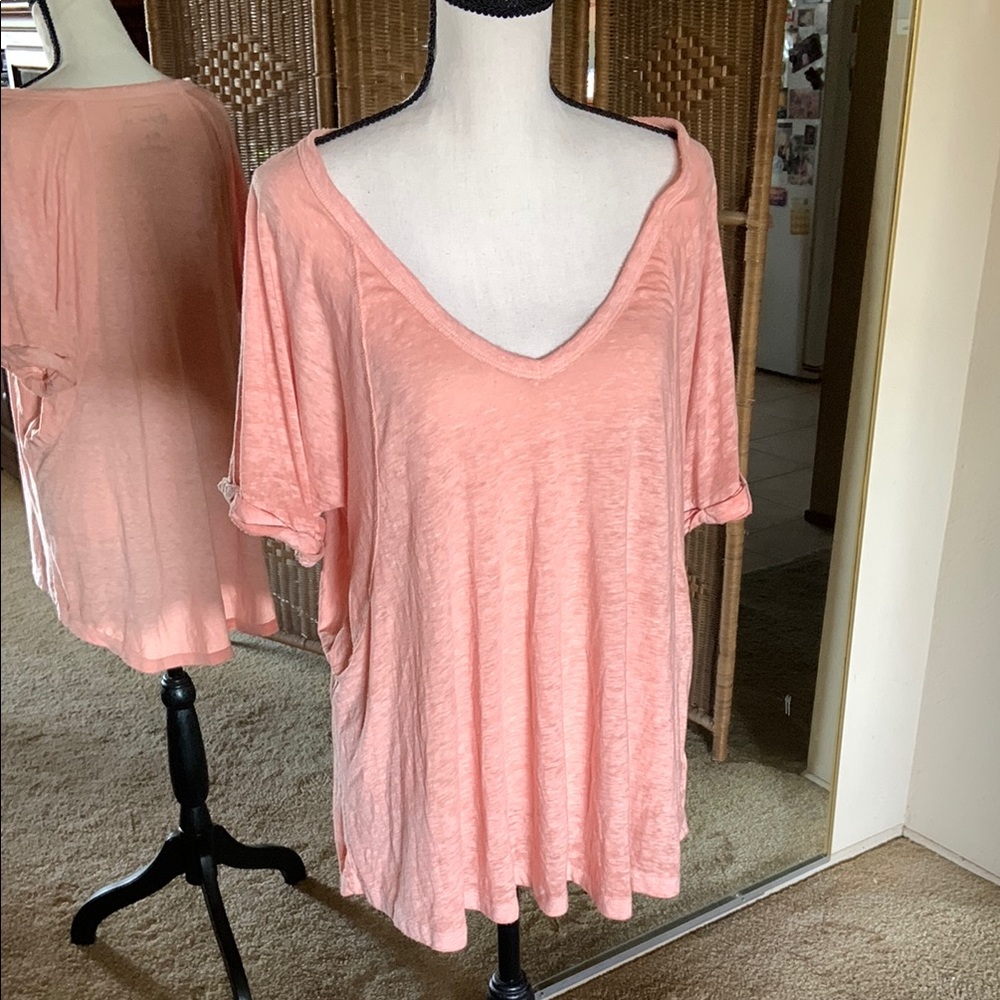 We The Free Sherbet Orange Oversized Short Sleeve Tee size Medium